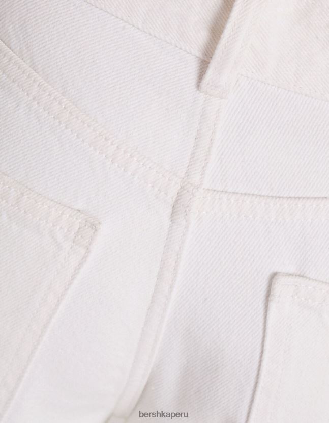 blanco Bershka mujer vaqueros anchos rotos de los 90 806J6B1525