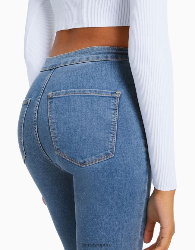 exclusivo Bershka mujer leggins de mezclilla con tiro superalto 806J6B1588