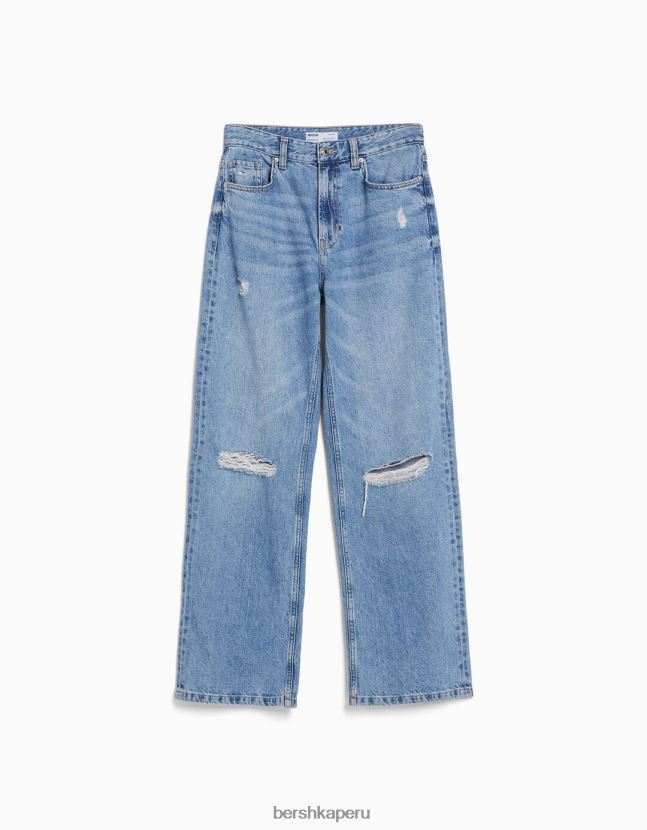 exclusivo Bershka mujer vaqueros anchos rotos de los 90 806J6B1607