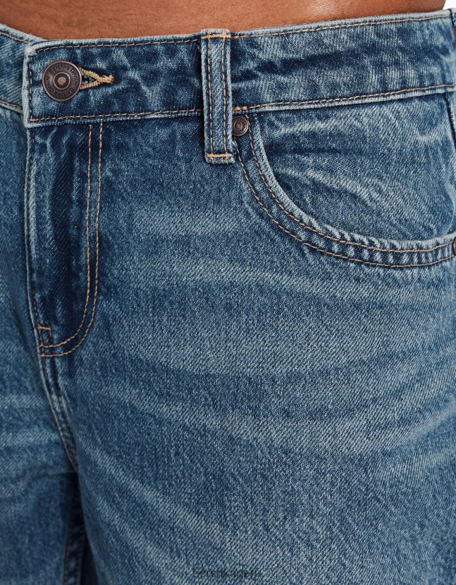 lavado azul Bershka mujer vaqueros capri rectos de tiro bajo 806J6B1550