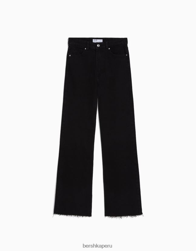 negro Bershka mujer vaqueros confort con abertura lateral 806J6B1570