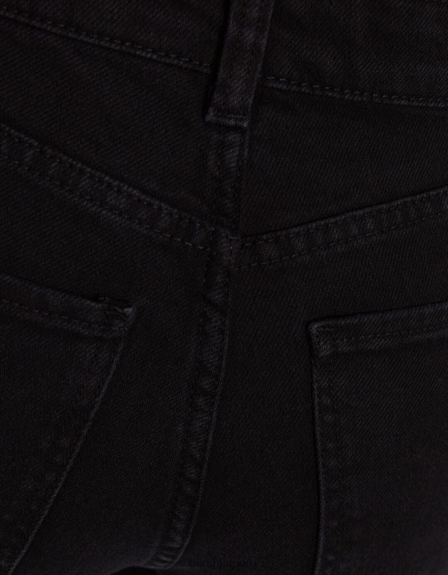 negro Bershka mujer vaqueros confort con abertura lateral 806J6B1990