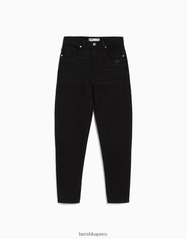 negro Bershka mujer vaqueros mom slim de corte cómodo 806J6B1519