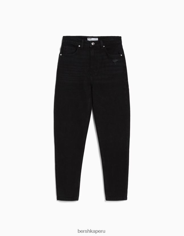 negro Bershka mujer vaqueros mom slim de corte cómodo 806J6B1986