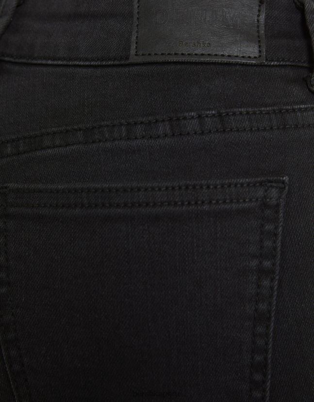 negro Bershka mujer vaqueros pitillo vintage de tiro bajo 806J6B1600