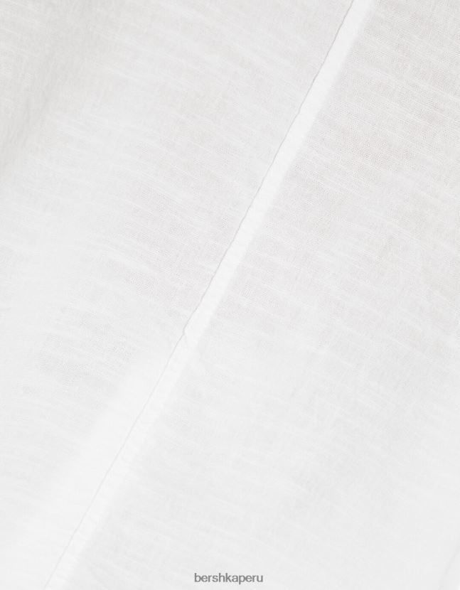 blanco Bershka mujer camisa rústica de manga corta estilo kimono 806J6B915