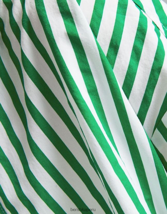verde Bershka mujer camisa oversize de popelina de manga larga 806J6B928