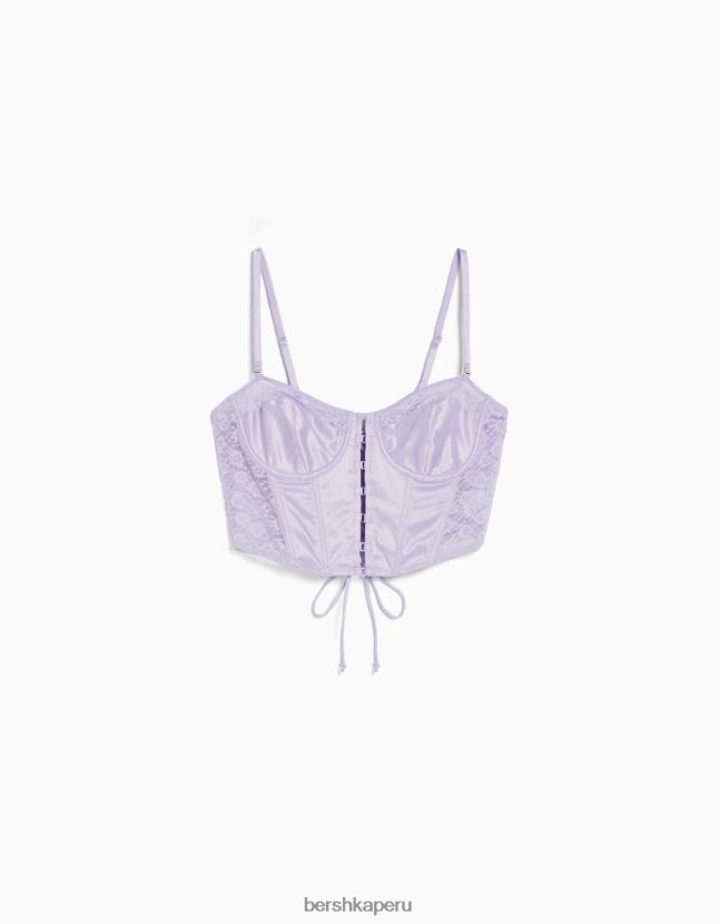 Violeta Bershka mujer corsé de encaje satinado con aros 806J6B768