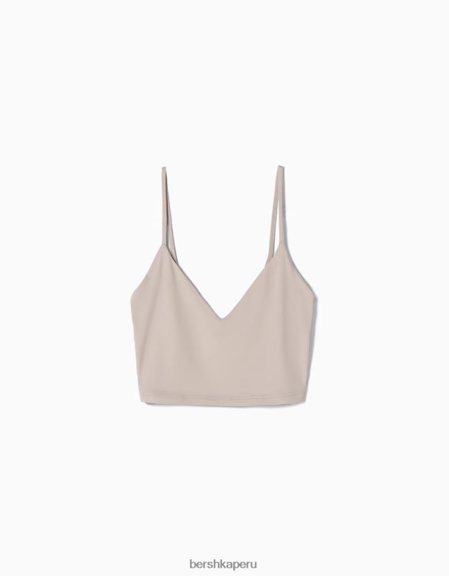 arena Bershka mujer top corto con tiras 806J6B781