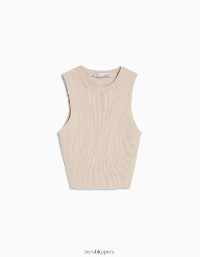 arena Bershka mujer top de punto sin mangas 806J6B885