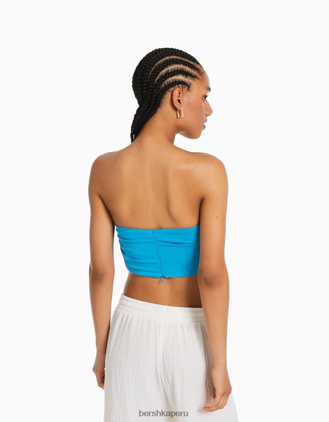azul Bershka mujer top corsé confort con detalle 806J6B693