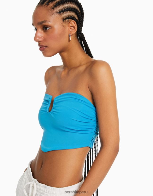 azul Bershka mujer top corsé confort con detalle 806J6B693
