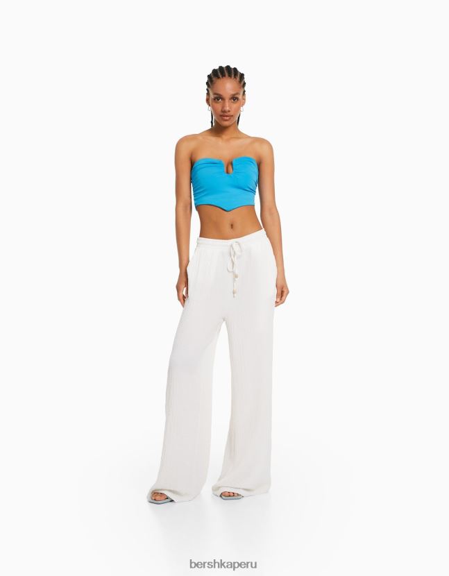 azul Bershka mujer top corsé confort con detalle 806J6B693