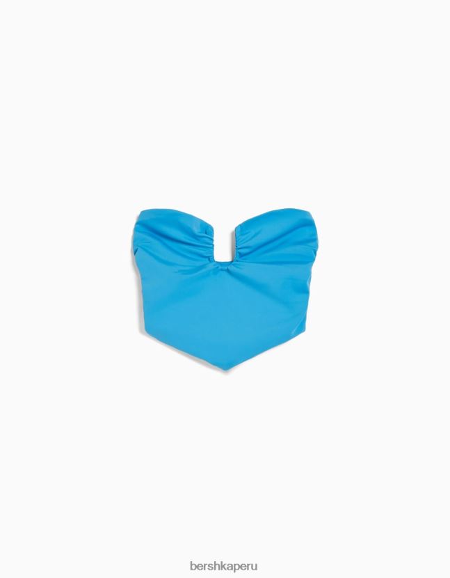 azul Bershka mujer top corsé confort con detalle 806J6B693