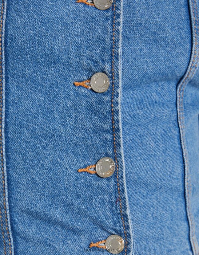 azul claro Bershka mujer corsé de mezclilla 806J6B678