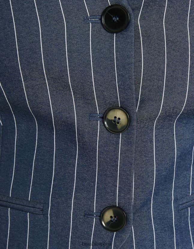 azul oscuro Bershka mujer chaleco de vestir a rayas diplomáticas con hombros descubiertos 806J6B672
