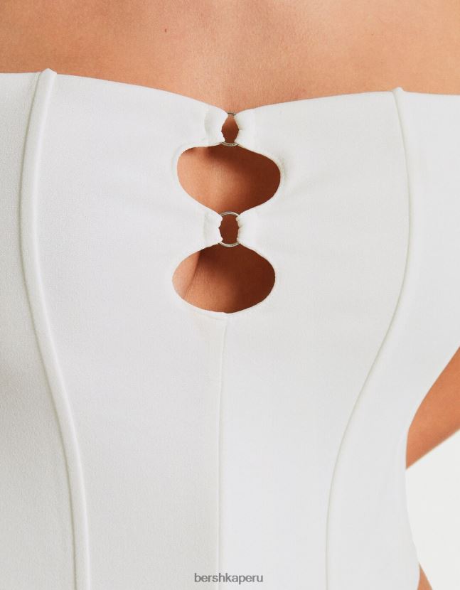 blanco Bershka mujer corsé top bandeau 806J6B675