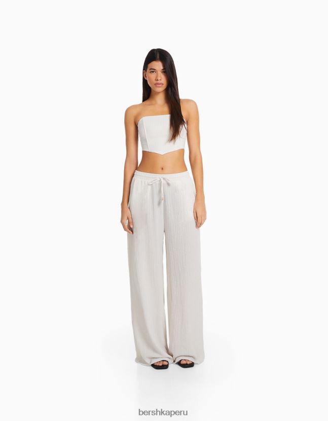 blanco Bershka mujer corsé top bandeau 806J6B702