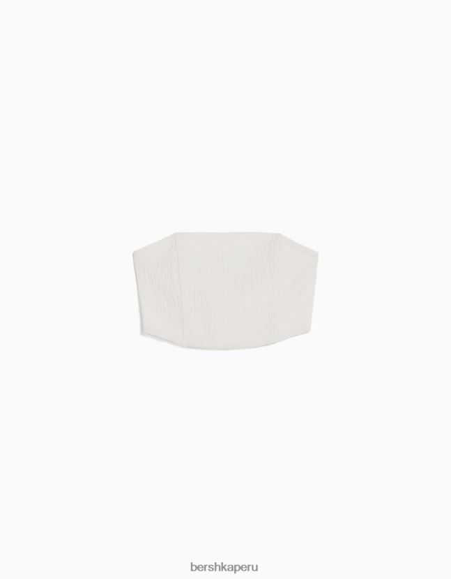 blanco Bershka mujer corsé top bandeau 806J6B702