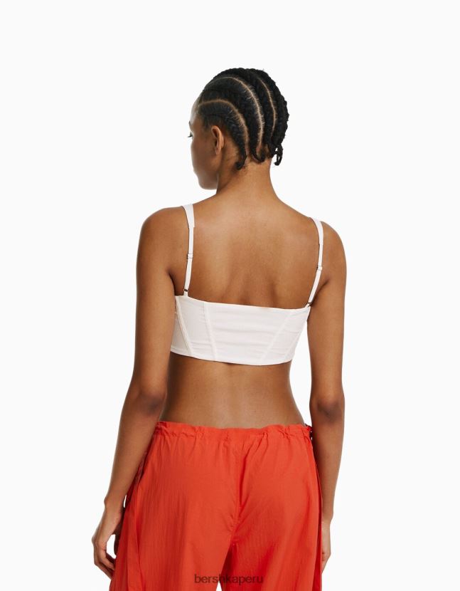 blanco Bershka mujer parte superior del corsé 806J6B761
