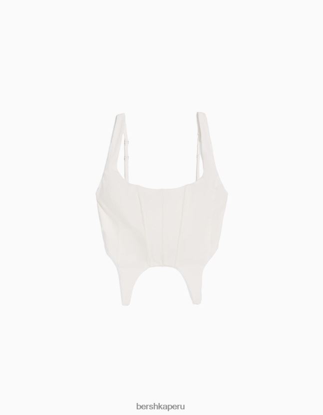 blanco Bershka mujer parte superior del corsé 806J6B761