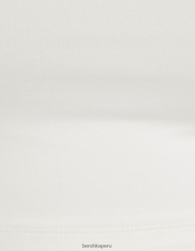 blanco Bershka mujer top con tirantes anchos 806J6B799
