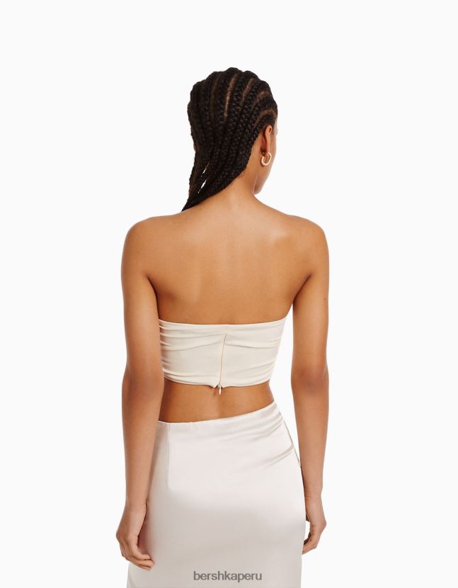 blanco Bershka mujer top corsé confort con detalle 806J6B692