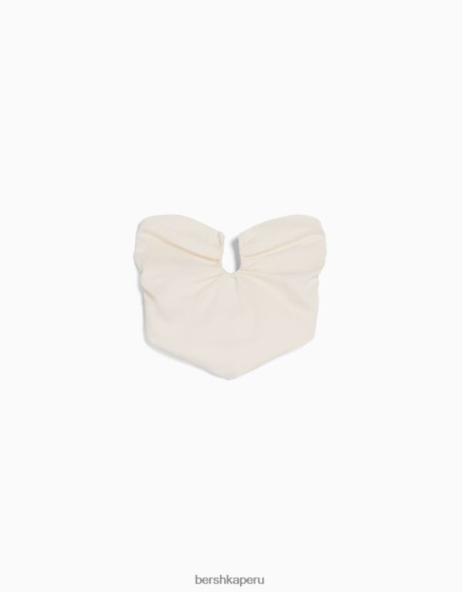 blanco Bershka mujer top corsé confort con detalle 806J6B692
