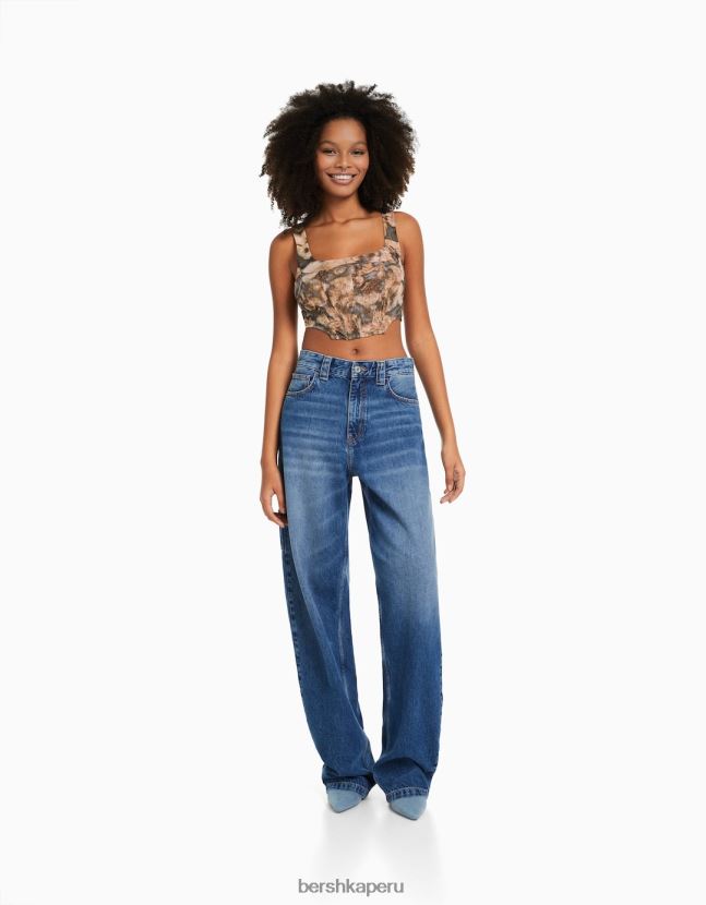 blanquecino Bershka mujer corsé de tul sin mangas 806J6B719