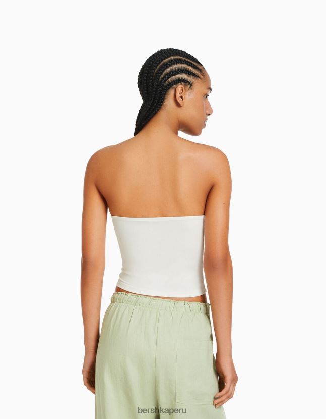 blanquecino Bershka mujer parte superior bandeau 806J6B661