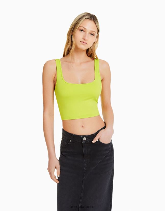 cal Bershka mujer top con tirantes anchos 806J6B798