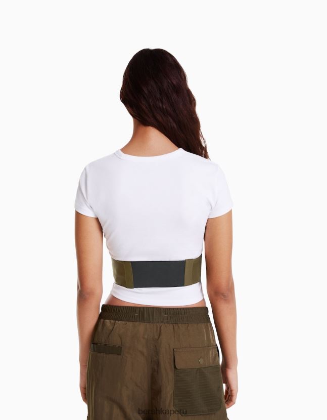 caqui Bershka mujer corsé de nailon con bolsillo 806J6B860
