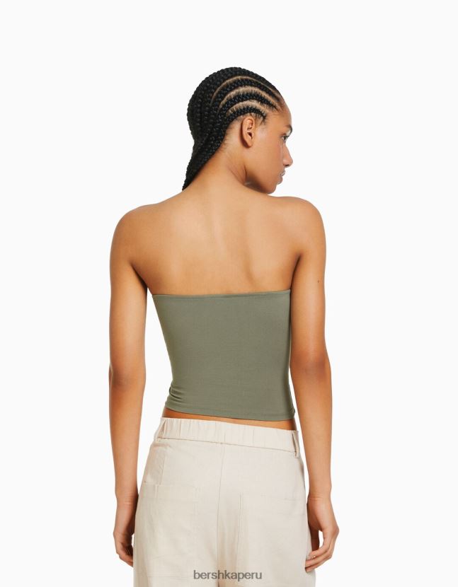 caqui Bershka mujer parte superior bandeau 806J6B664