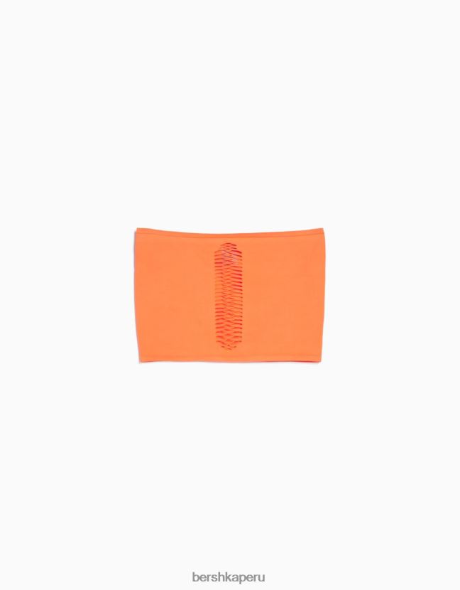 coral Bershka mujer top bandeau sin costuras 806J6B826