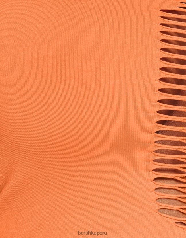coral Bershka mujer top bandeau sin costuras 806J6B826