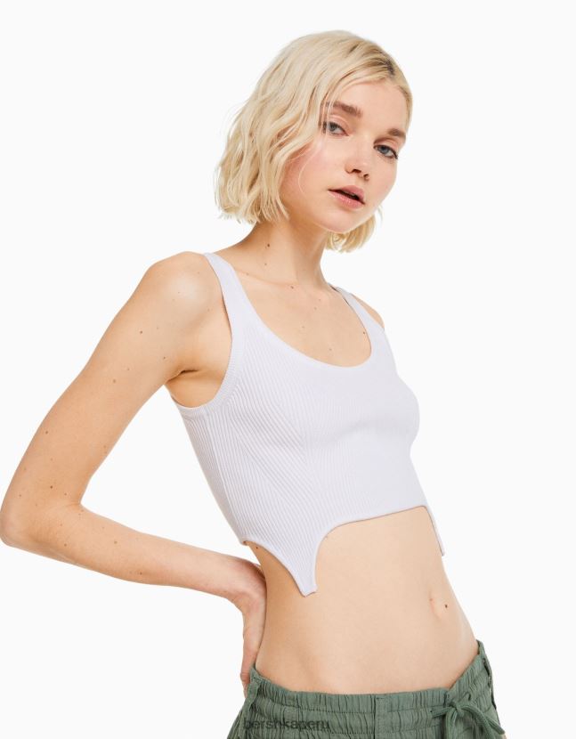 crema Bershka mujer camiseta sin mangas de punto 806J6B872