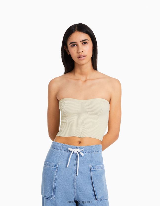 crema Bershka mujer corsé de canalé 806J6B724