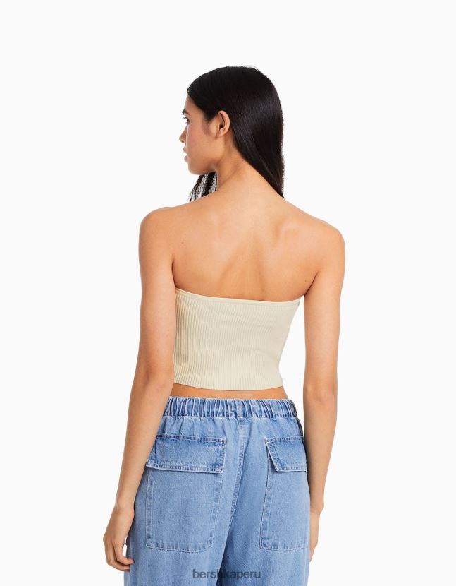 crema Bershka mujer corsé de canalé 806J6B724