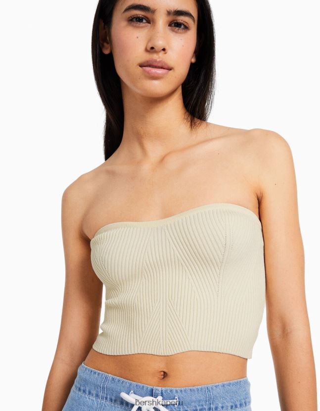 crema Bershka mujer corsé de canalé 806J6B724
