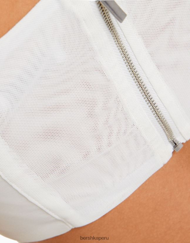 crema Bershka mujer corsé de satén con tiras 806J6B796