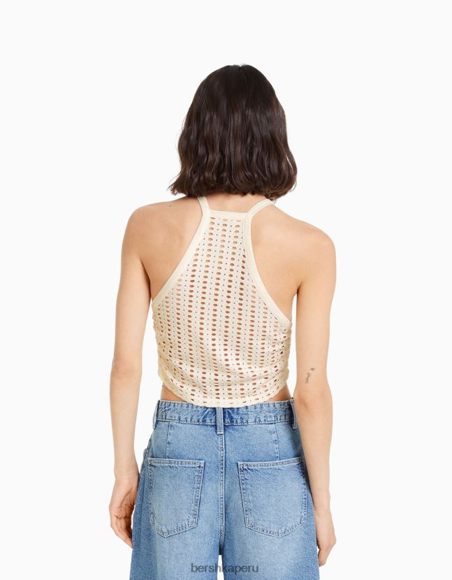 crema Bershka mujer top de corredor rústico 806J6B754