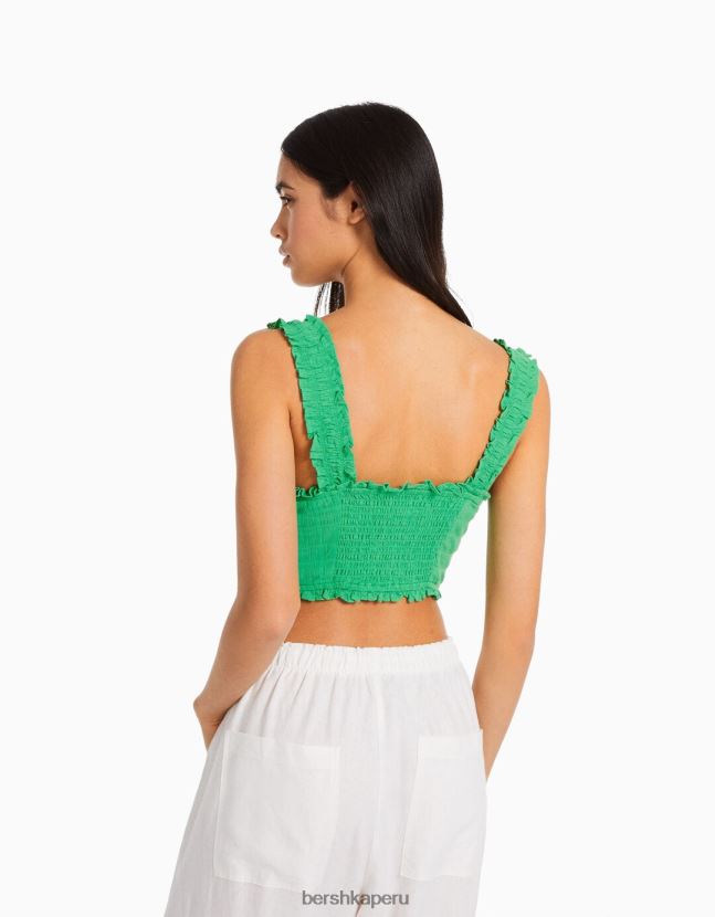 exclusivo Bershka mujer top de tiras con botones 806J6B738