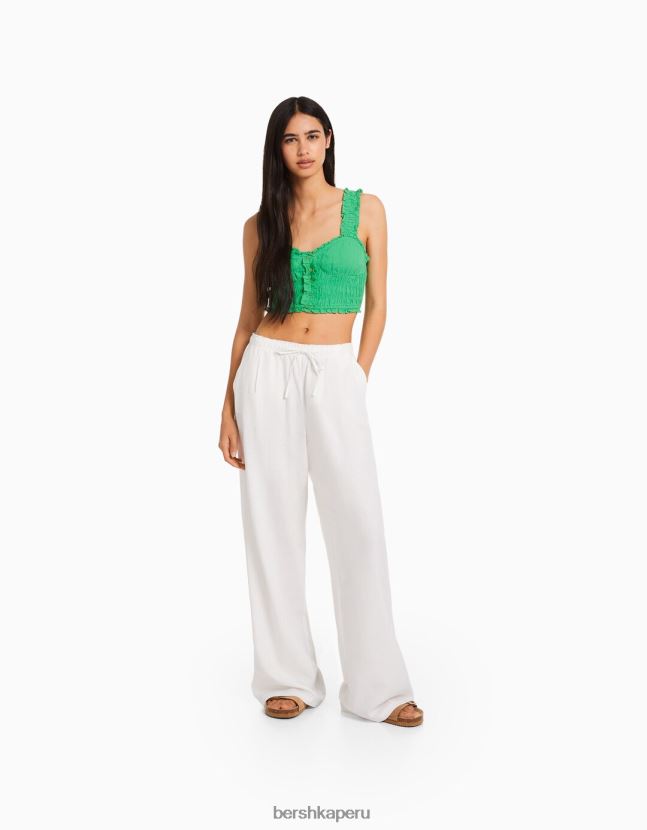 exclusivo Bershka mujer top de tiras con botones 806J6B738
