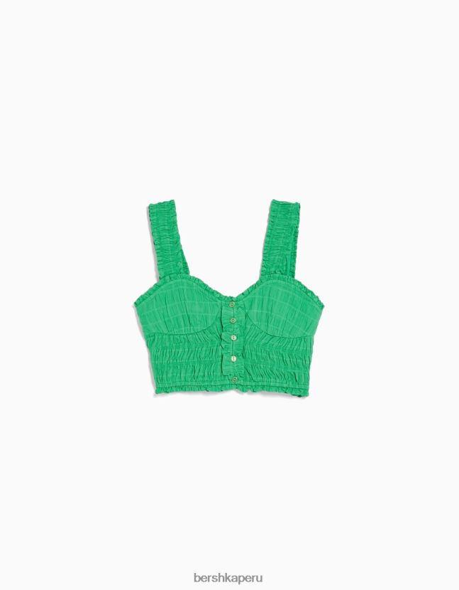 exclusivo Bershka mujer top de tiras con botones 806J6B738