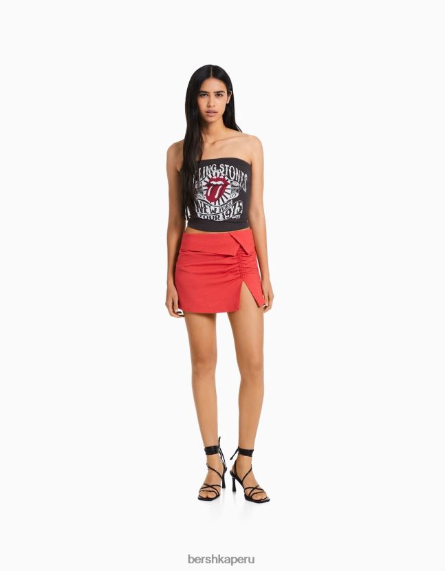 gris Bershka mujer top bandeau de piedras rodantes 806J6B668
