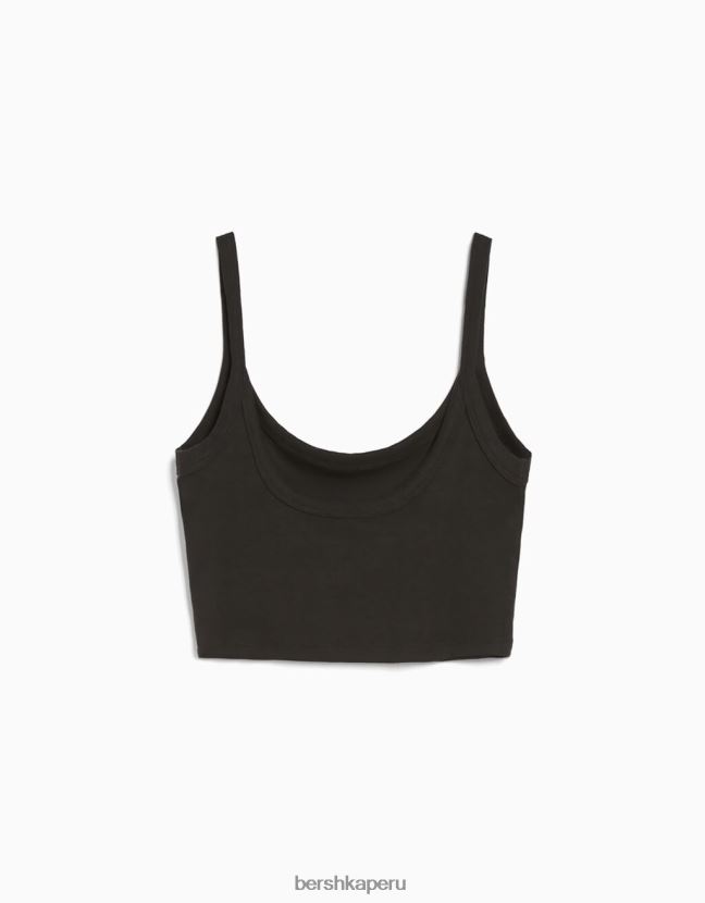 gris oscuro Bershka mujer camiseta sin mangas corta 806J6B812