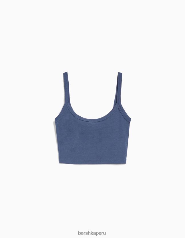 lavado azul Bershka mujer camiseta sin mangas corta 806J6B2024
