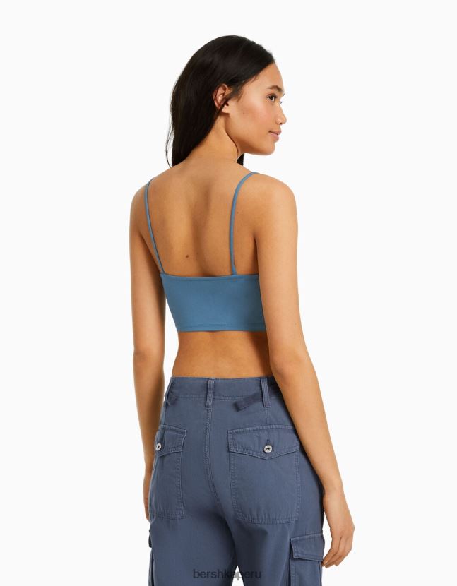 multicolor Bershka mujer pack de 3 crop tops de tiras 806J6B787
