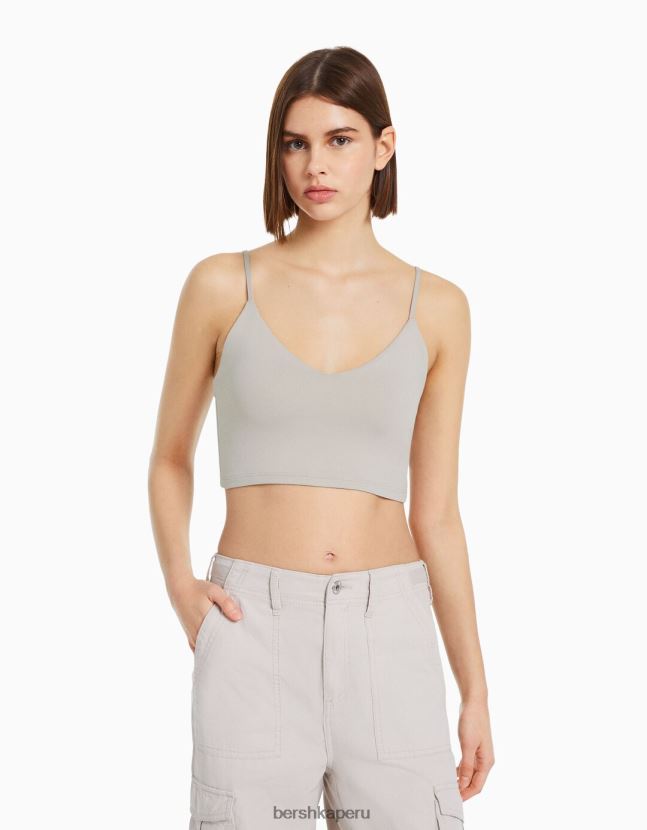 multicolor Bershka mujer pack de 3 crop tops de tiras 806J6B787