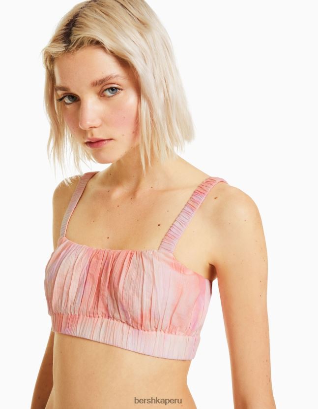 multicolor Bershka mujer top bralette de crepé con tiras 806J6B848